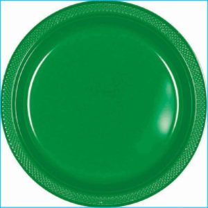 Dark Green Round Plastic Dinner Plates P