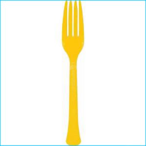 Yellow Plastic Forks Pk 20