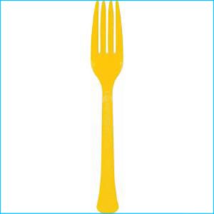 Yellow Plastic Forks Pk 20