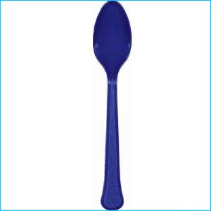 Royal Blue Plastic Spoons Pk 20