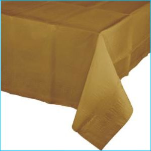 Gold Rectangle Plastic Tablecover 1.37m