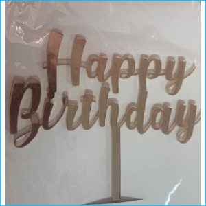 Cake Topper Happy Birthday Rose Gold