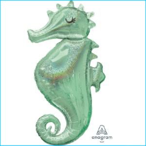 Foil Sealife Holographic Seahorse 96cm