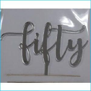 Cake Topper Fifty Silver