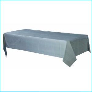 Silver Rectangle Plastic Tablecover 1.37