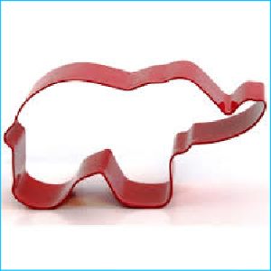 Cookie Cutter Elephant 3.25" Red