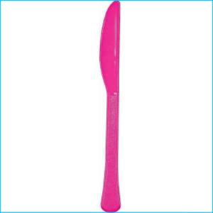 Bright Pink Plastic Knives Pk 20