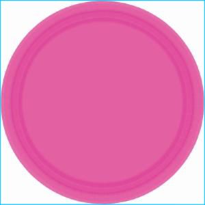 Bright Pink Paper Snack Plates Pk 20