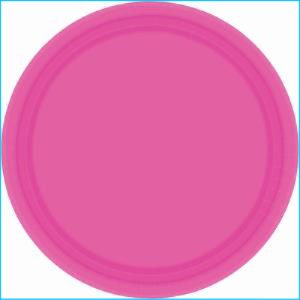 Bright Pink Paper Snack Plates Pk 20