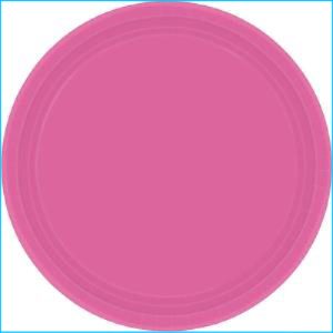 Bright Pink Round Plastic Snack Plates P