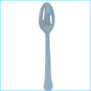 Silver Plastic Spoons Pk 20