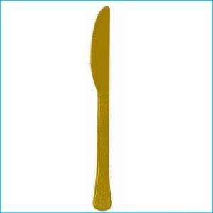 Gold Plastic Knives Pk 20