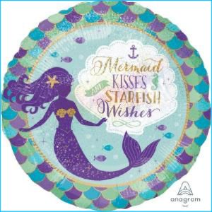 Foil Mermaid Kisses & Wishes 45cm