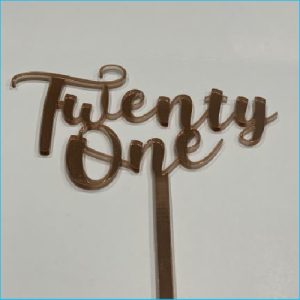 Cake Topper Twenty One Rose Gold