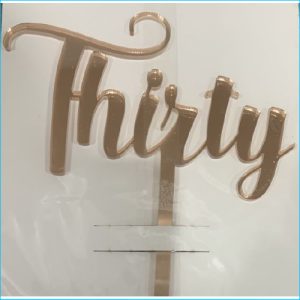 Cake Topper Thirty Rose Gold