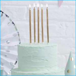 Candle Tall Gold Pk 12