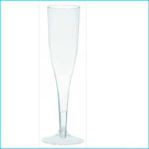 Clear Plastic Champagne Flutes Pk 8