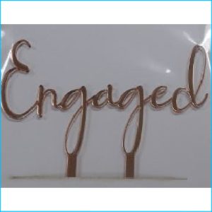 Cake Topper Engaged Rose Gold