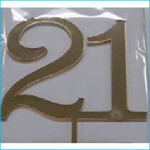 Cake Topper Gold Number 21