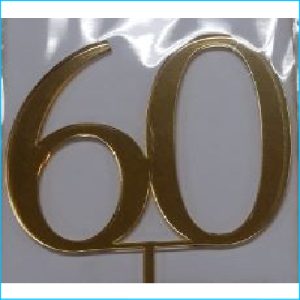 Cake Topper Gold Number 60