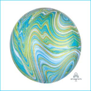 Foil Orbz Marble Blue & Green 38cm