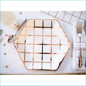 Rose Gold Checker Plate Pk 8 x 23cm