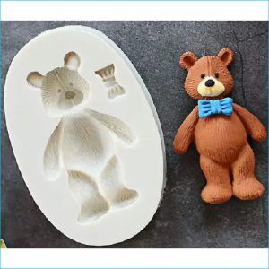 Silicone Mould Bear with Bow