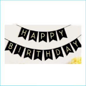 Happy Birthday Bunting Black 3.3m