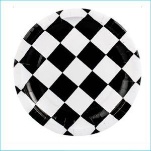 Checkered Racing Paper Plates Pk 8