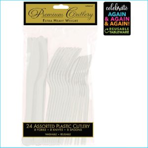 Clear Cutlery Set Assorted Pk 8