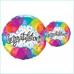 Foil Congratulations Colourful 45 cm