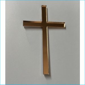 Cake Topper Cross Rose Gold 8cm