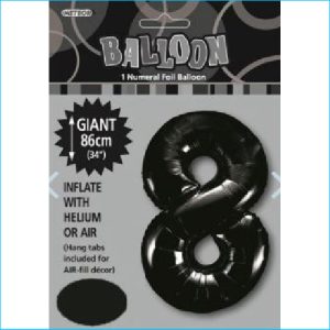 Foil 86cm Black Number 8