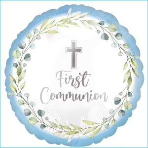 Foil First Communion Cross Blue B 45cm
