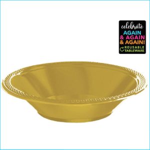 Gold Plastic Bowl Pk 20