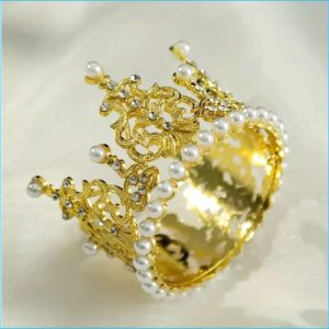 Cake Topper Gold and Pearl Mini Crown