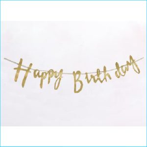 Happy Birthday Jointed Banner Gold 2m