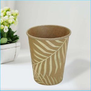Gold Palm Leaf Paper Cups Pk 8