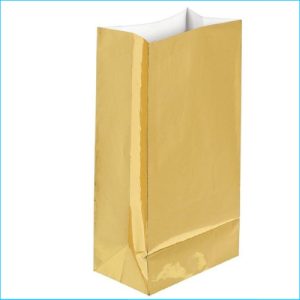 Gold Chrome Treat Bags Pk 12
