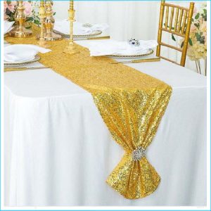 Gold Sequin Table Runner