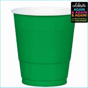 Festive Green Plastic Cup Pk 20