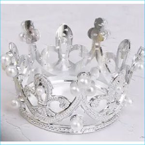 Silver and Pearl Super Mini Cake Topper