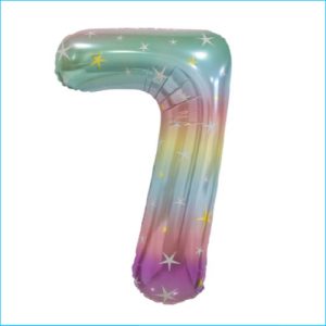 Foil 86cm Pastel Rainbow Number 7