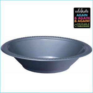 Silver Plastic Bowl Pk 20