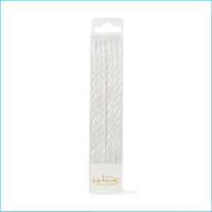 Candel Tall Spiral Pearl White