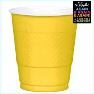 Yellow Plastic Cup Pk 20
