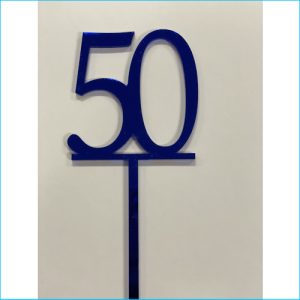 Cake Topper Blue Number 50