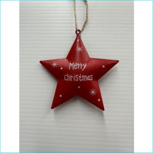 Star Metal Ornament Red 10cm