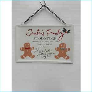 Santas Gingerbread Pantry Sign 27x18cm
