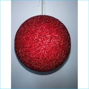 Large Red Glitter Ornament 12cm